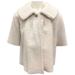 CO IVORY CROPPED LAMB SHEARLING JACKET